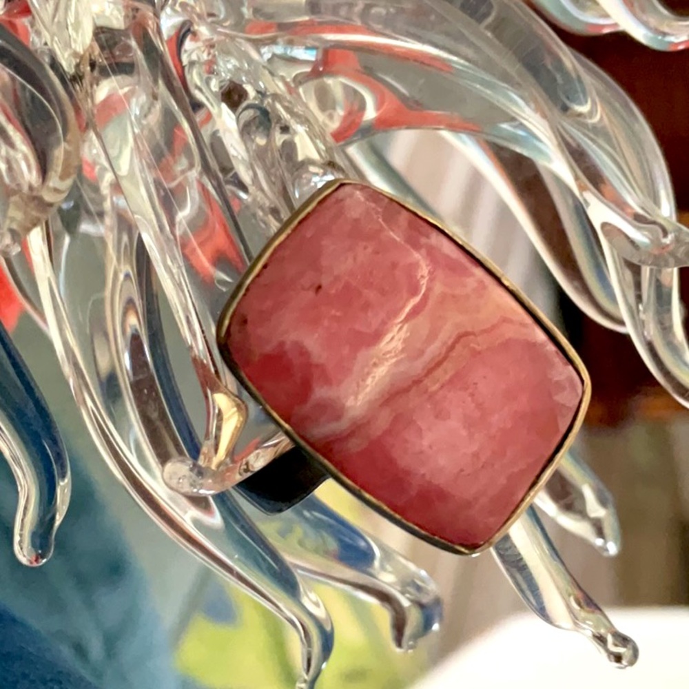 Handmade Rhodochrosite Sterling Ring